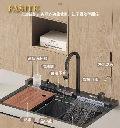 Whale Flying Rain Ultra Thick Kitchen Honeycomb Sink Stainless Steel Single Slot