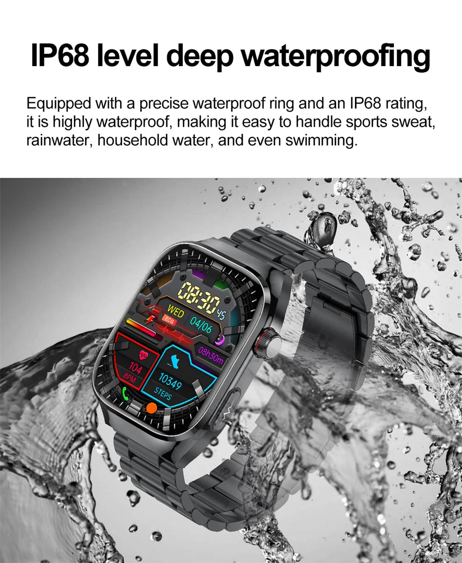 SmartWatch Voice Call Push reminder Physical examination Health Watch Blood Pressure UricAcid Blood Oxygen ECG Sport Smart watch