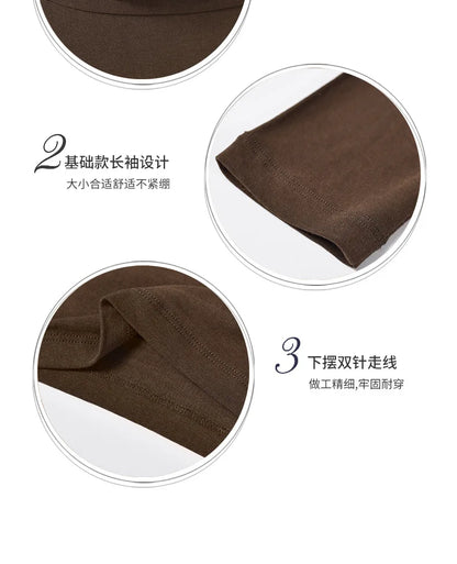 Yuyue Women's High-necked High Strecth Bottoming Shirt Old Money Style Silk Pile Collar Base Top Contain Mulberry Silk and Wool.