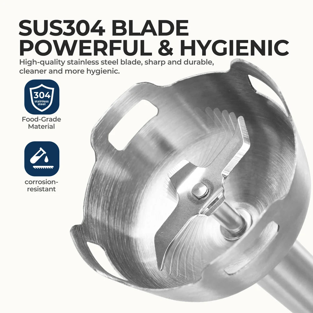 6-in-1 Electric Hand Held Stick Blender Multi-Purpose Immersion Hand Blender,Stainless Steel Blades,Home & Kitchen,MAX 1500W.