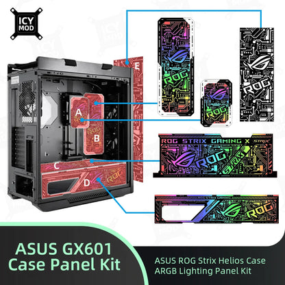 ASUS GX601 Case Lighting panel kit ARGB Laser Engraved Lighting Plate ROG Strix Helios Refit Custom PC MOD Gabinete Shroud.