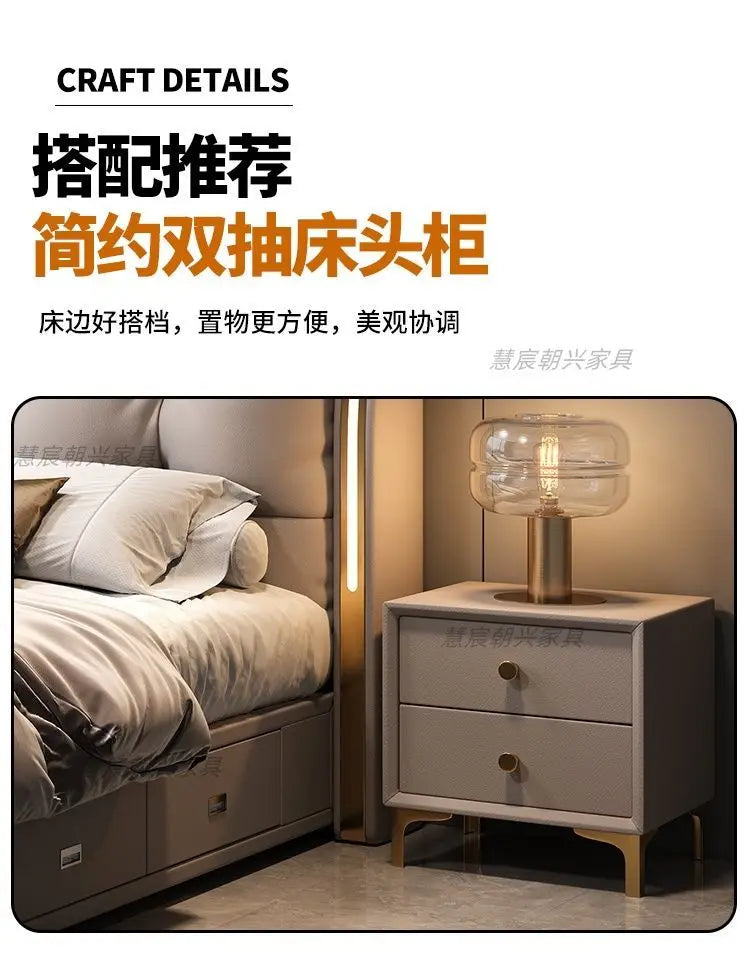 Kopfteil-Aufbewahrungsbetten, gepolstert, minimalistische Doppelbett-Schlafbetten, luxuriös, einzigartig, Muebles Para Dormitorio, Möbelzubehör