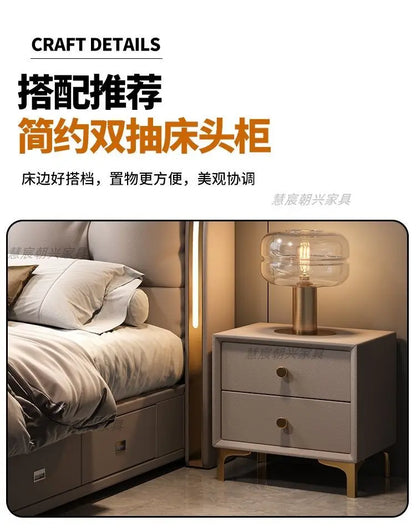 Kopfteil-Aufbewahrungsbetten, gepolstert, minimalistische Doppelbett-Schlafbetten, luxuriös, einzigartig, Muebles Para Dormitorio, Möbelzubehör