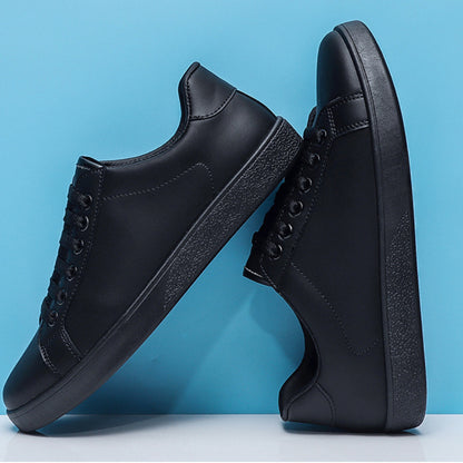 Men White Sneakers Spring Fashion Korean Style Round Head Lace Up Casual Outdoor Walking Flat Shoes Zapatillas De Deporte.