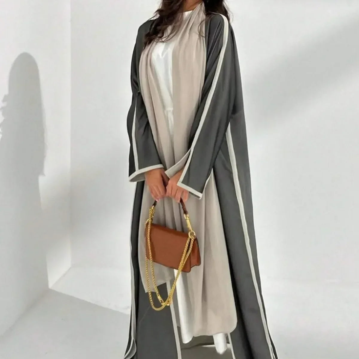 Loose Abaya Muslim Women Full Sleeve Solid Abayas Casual Kaftans Jilbabs Islamic Maxi Dresses Middle-East Ethnic Clothing.