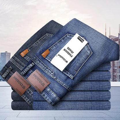 Luxury Men High Quality Pants Clothing Men Classic Business Casual Jeans 2025 New Male Fashion Blue Slim Stretch Denim Trousers.