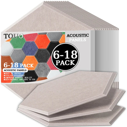 TOUO Acoustic Panels 6-18pc Noise Treatment Insulation Soundproofing Home Studio High Density Soundproof Wall Decor Bedroom