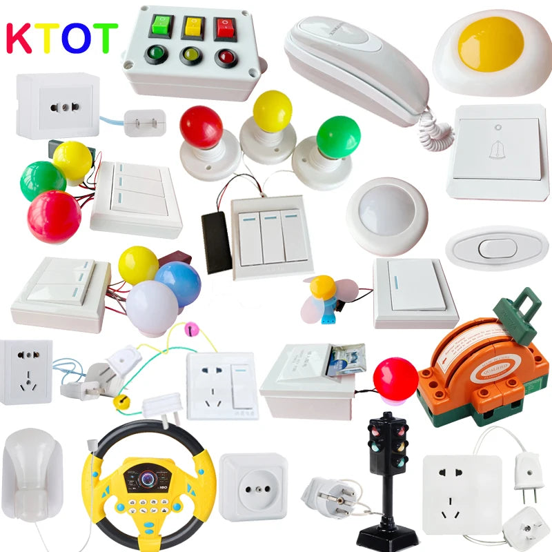 Busy Board DIY Material Accessories Lamps Doorbell Montessori Teaching Aids Hands-on Ability Sound Color Recognition Wooden Toys.