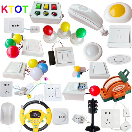 Busy Board DIY Material Accessories Lamps Doorbell Montessori Teaching Aids Hands-on Ability Sound Color Recognition Wooden Toys.