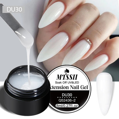 Mtssii 8ML Quick Extension Nail Gel Vernis Nude Milk White Gel Nail Polish UV Semi Permanent Nails Art For Manicure Tools.