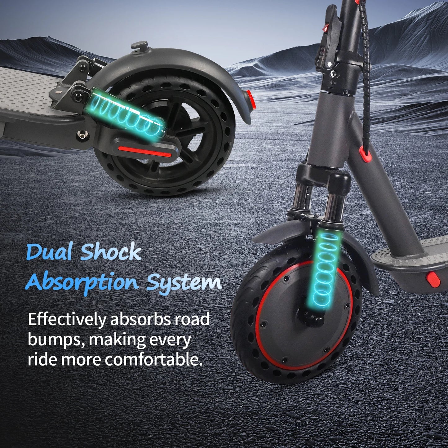 ATSANT TS07 Electric Scooter 600W 36V 10.5ah 31KM/H 35KM Long Range 8.5Inch Tyres with Shock Absorption Turn Signal Escooter.