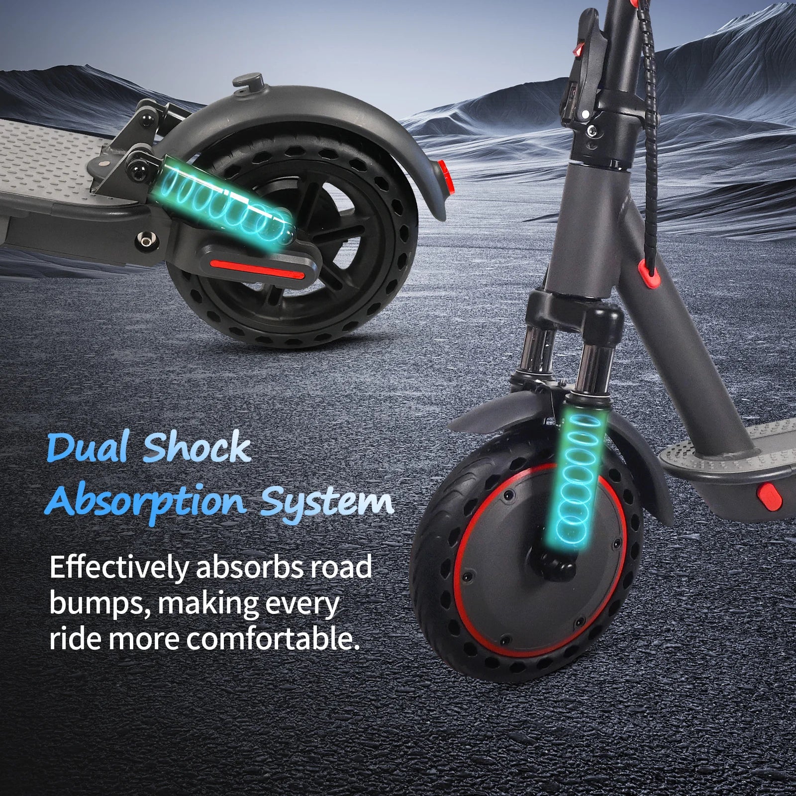 ATSANT TS07 Electric Scooter 600W 36V 10.5ah 31KM/H 35KM Long Range 8.5Inch Tyres with Shock Absorption Turn Signal Escooter.