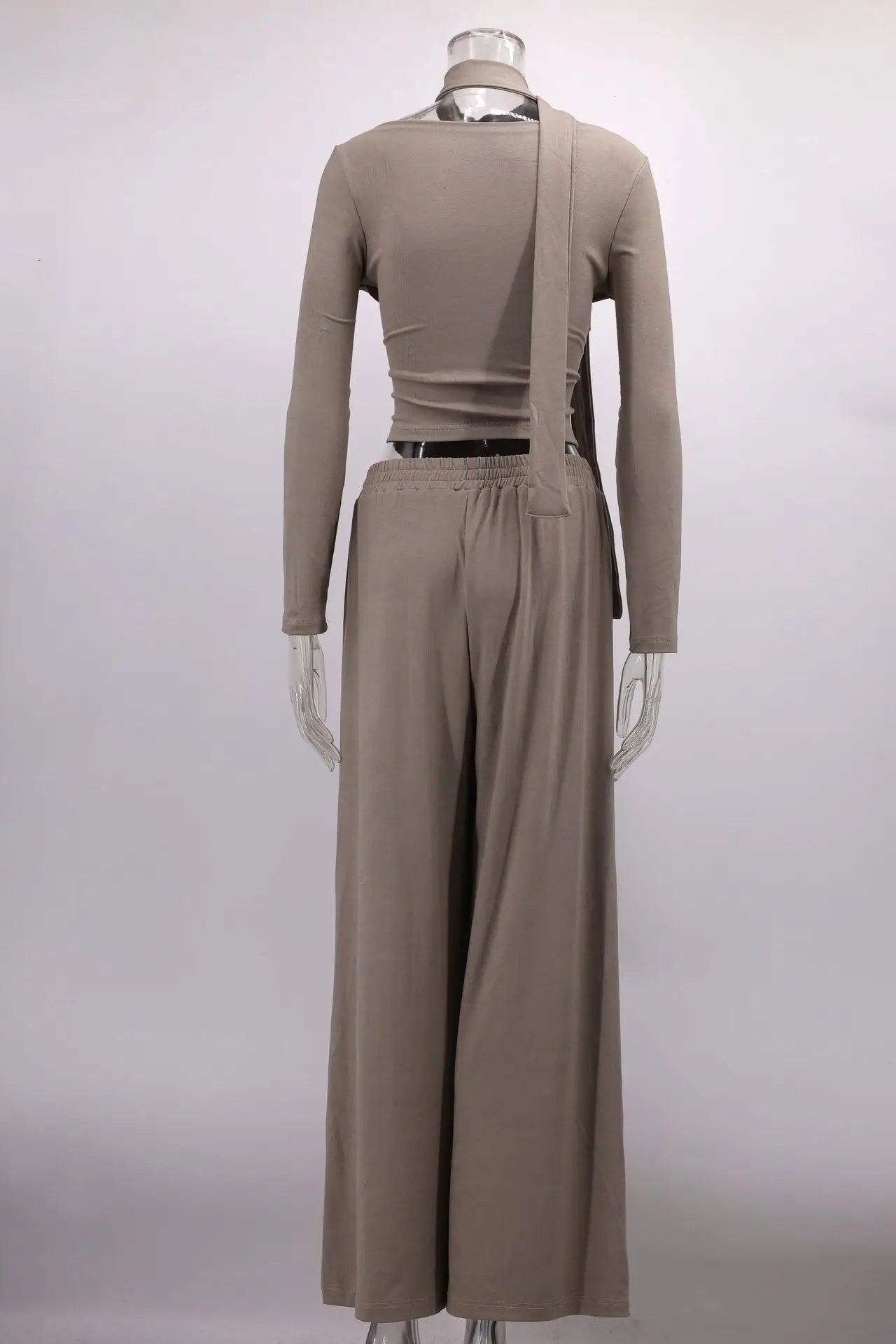 Autumn Winter Casual Pant Sets for Women Sexy Off The Shoulder Top and Long Pant Outfits Fashion Irregular Two Piece Set 2025.