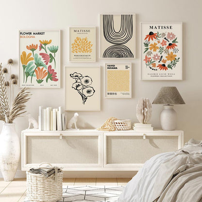 Matisse Poster Yayoi Kusama Posters and Prints Canvas Patings  Flower Market Wall Art Pictures for Living Room Boho Decor.