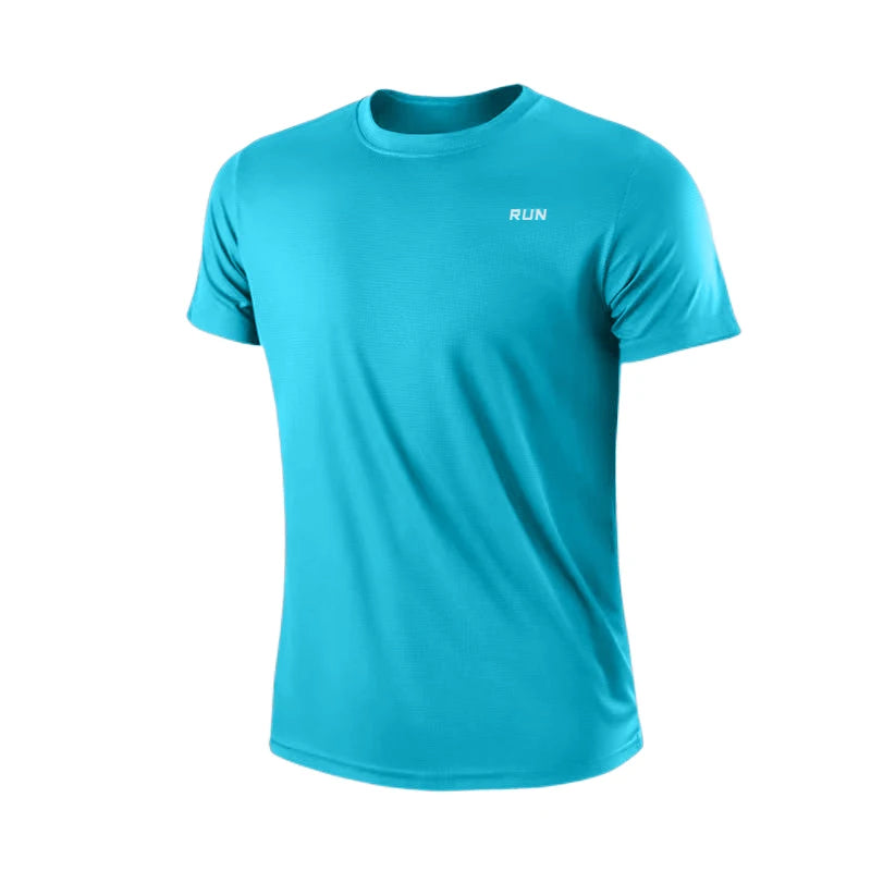 Summer Ice Silk Short Sleeve T-Shirt Men New Quick Dry Breathable Air Conditioning Outdoor Sun Protection Running Outer Wear