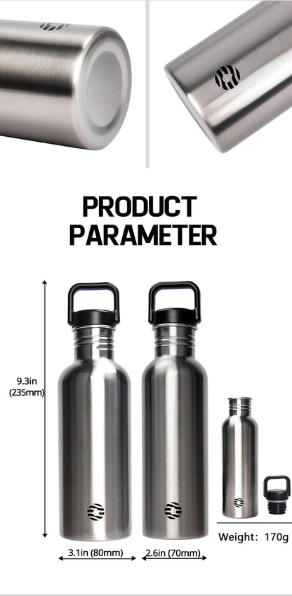 FEIJIAN Stainless Steel Water Bottle Portable Cycling Sports Bottle Leakproof BPA Free Large Capacity With Bottle Bag.