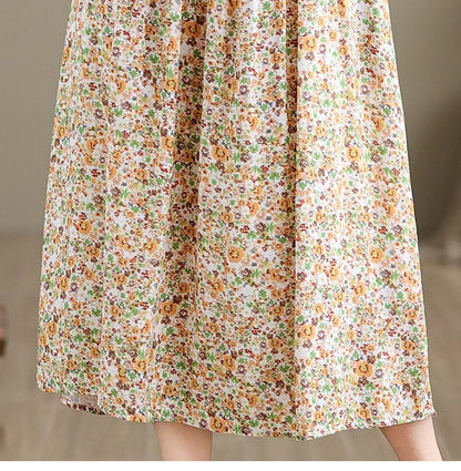 Kurzarm übergroße Baumwolle Satin Vintage Blumen neu in Kleidern für Frauen lässig lose lange Sommerkleid elegante Kleidung.