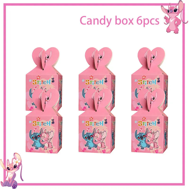 Disney Rosa Stich Geburtstag Party Dekorationen Geschirr Set Tischdecke Hintergrund Banner Für Kinder Geburtstag Dekorationen Lieferungen