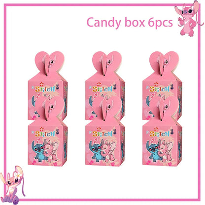 Disney Rosa Stich Geburtstag Party Dekorationen Geschirr Set Tischdecke Hintergrund Banner Für Kinder Geburtstag Dekorationen Lieferungen