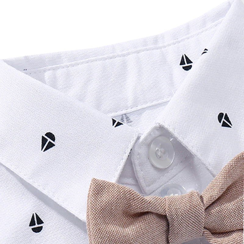 Hot Baby Boy Clothing Suit Newborn Handsome Romper Bow Set Birthday Festival Gift Jumpsuit Hat Toddler Boys Wedding Outfit Dress.