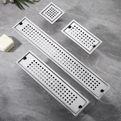 Mit Siebabdeckung, Duschbodenablauf, rechteckige Form, Edelstahl, Badezimmer-Waschbecken-Sieb, abnehmbar, geruchshemmend