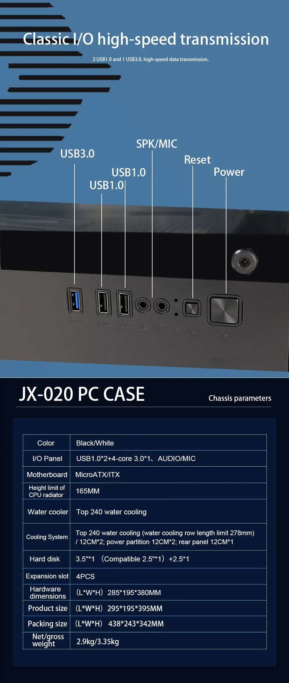 MANMU Tempered Glass Transparent Pc Case Cabinet M-Atx Gaming Rgb Case Desktop Tower Computer Case.