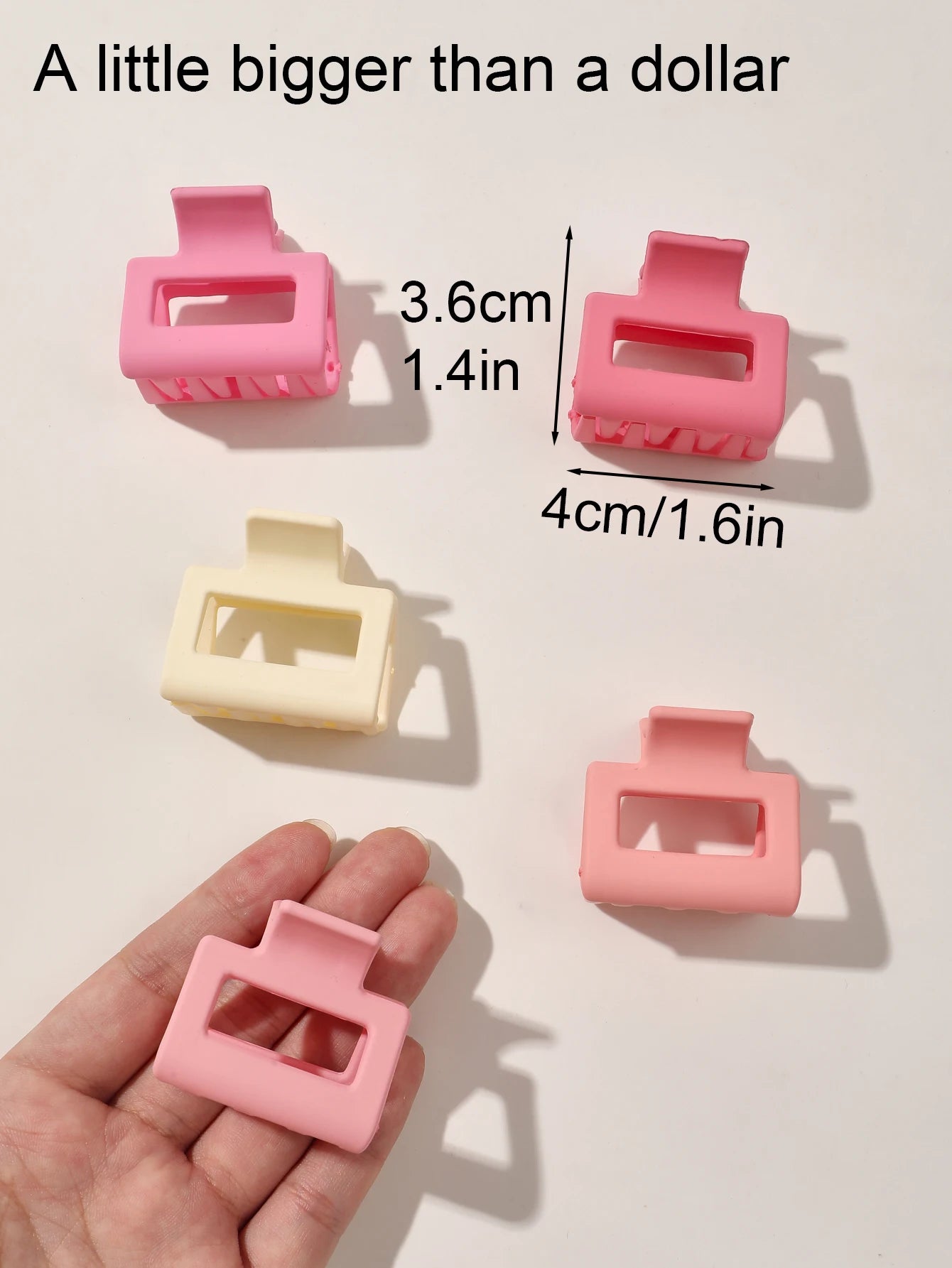 4 Pack Medium Small Hair Clips for Women, Claw Clips for Thick Thin Hair, Strong Hold Square Jaw Clips.