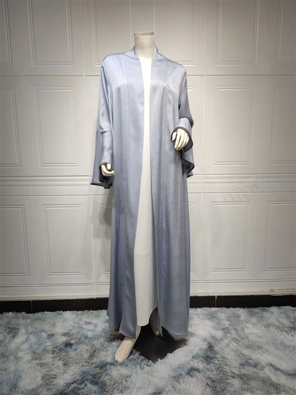 Siskakia Muslim Open Kimono Abaya For Moroccan Women Fashion Ruffle Sleeve Arab Dubai Clothing Jalabiyat Turkey Soft Gulf Robe