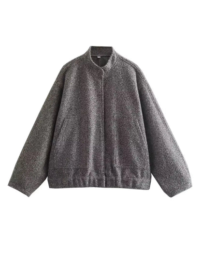 TRAFZR Damenjacken Frühling 2023, elegantes Fleece, Vintage, neue Oberbekleidung, Langarm, Harajuku, Y2k, Streetwear, Bomberjacken