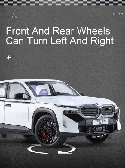 1/24 The XM Alloy Car Models Toy Diecasts Off-road Vehicles with Light Sound Pull Back Function SUV Car Toys for Kids Boys Gifts.