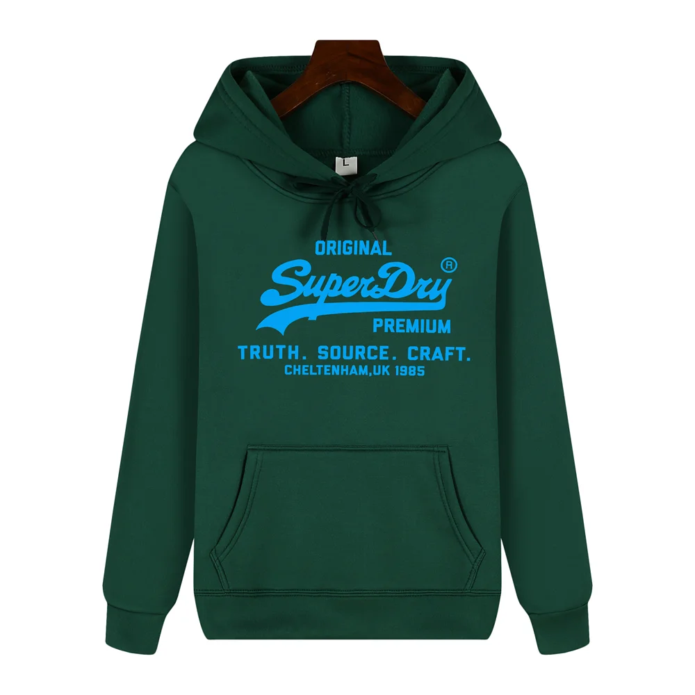 SUPERDRY Brand Men's Autumn and Winter Fashion Casual Hooded Sweatshirt Street Hip-hop Retro Sweatshirt Sports Men's Hoodie.