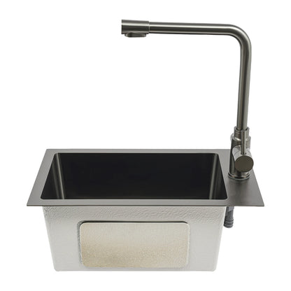 Edelstahlspüle, Küchenspüle, kleine Küchenspüle, Mini-Spüle mit Wasserhahn und Abfluss, 50 x 28 cm
