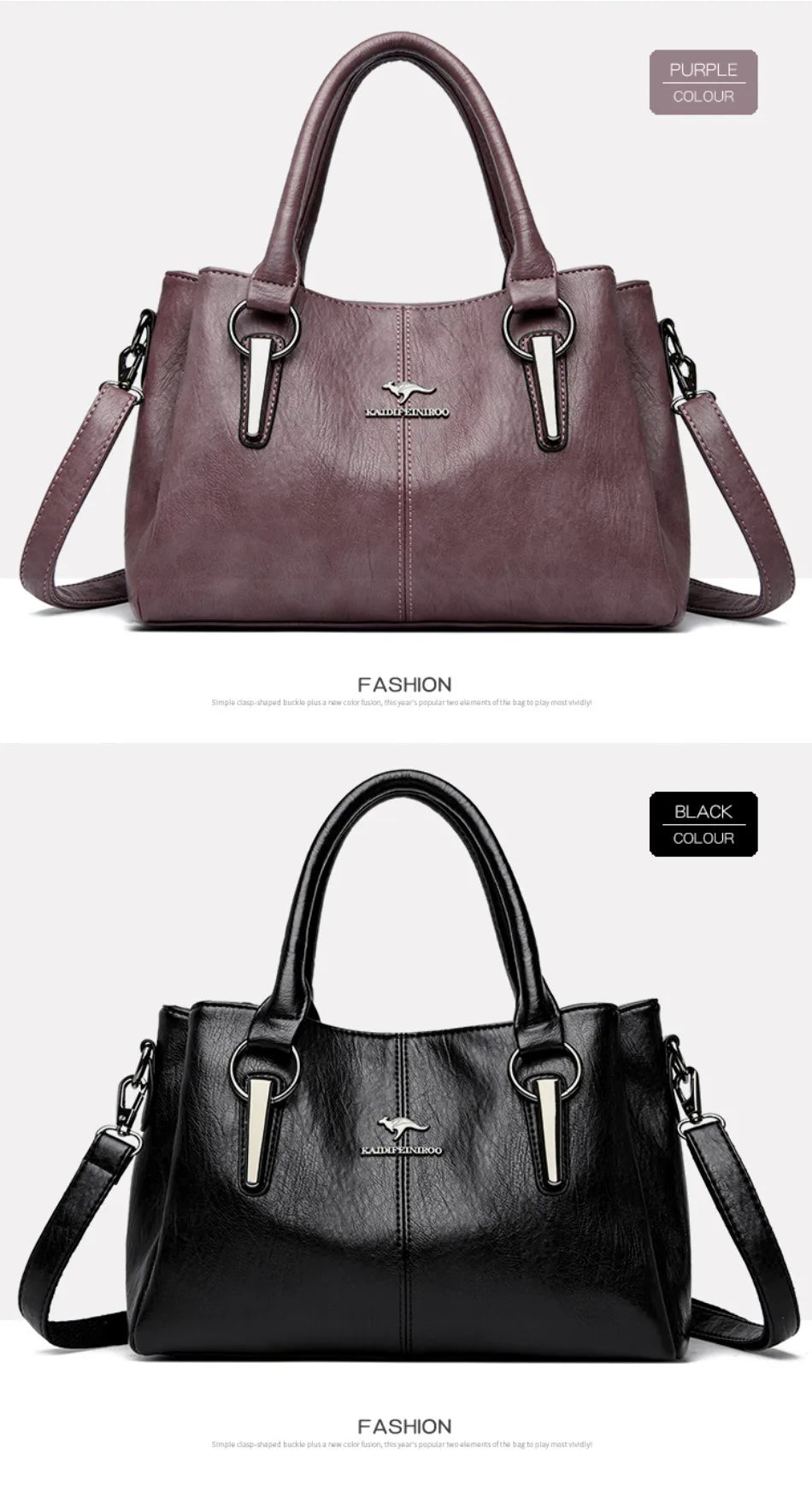 Genuine 3Layers High Quality Soft PU Leather Ladies Shoulder Crossbody Bags for Women  Luxury Handbags  Women  Designer A Main