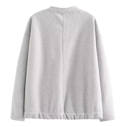 TRAFZR Damenjacken Frühling 2023, elegantes Fleece, Vintage, neue Oberbekleidung, Langarm, Harajuku, Y2k, Streetwear, Bomberjacken