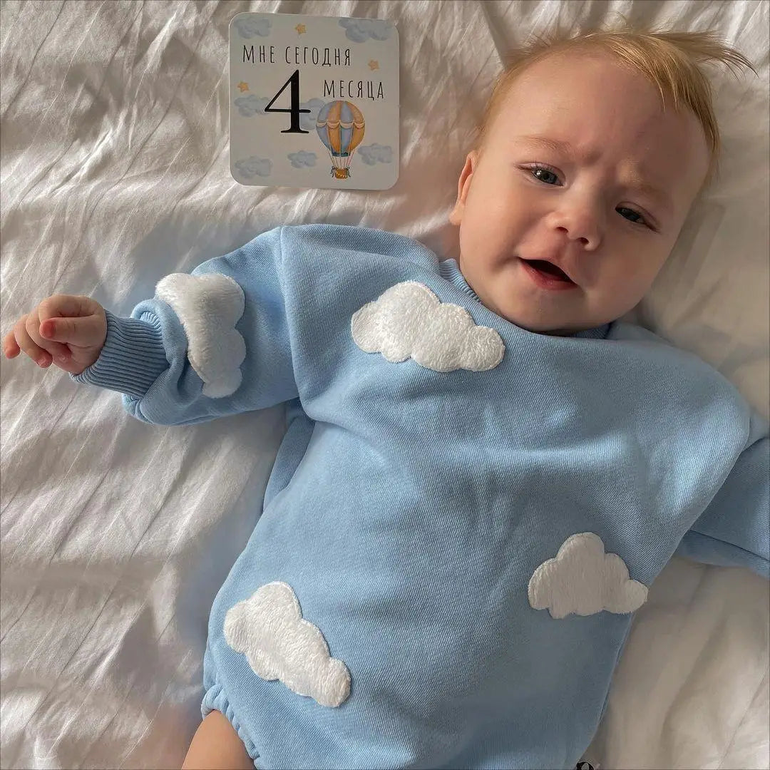2024 frühling Baby Kleidung Wolke Sweatshirt Strampler Baby Mädchen Jungen Langarm Body Kleidung Neugeborenen 0 Bis 12 Monate 24M Overall.