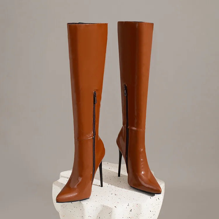 NASBAVI Women's Knee High Boots Sexy Red Blue Black Heeled Long Boot Female Large Size 48 Autumn Winter Party Shoes Ladies.