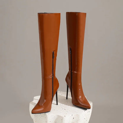 NASBAVI Women's Knee High Boots Sexy Red Blue Black Heeled Long Boot Female Large Size 48 Autumn Winter Party Shoes Ladies.