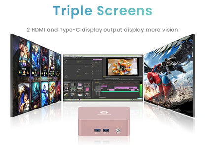 GenMachine Ryzen PRO 6800H MINI PC Windows 11 8C/16T 3.2Ghz LPDDR5 6400Mhz 24G RAM 256G ROM WIFI6 BT5.2 Diy Gaming Computer.