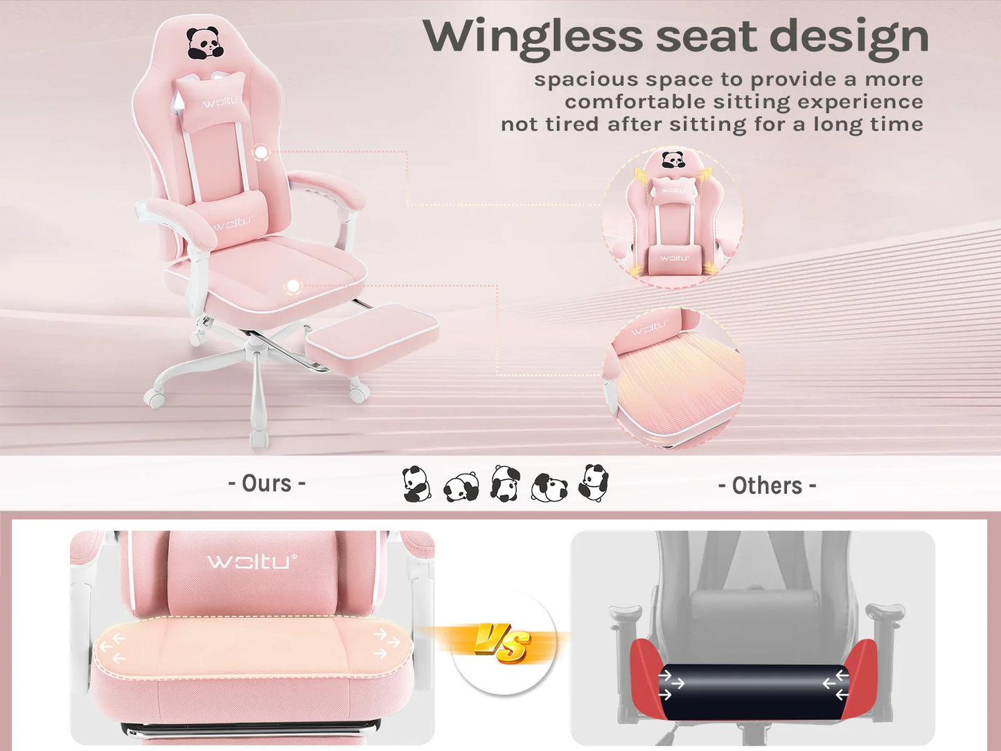 WOLTU Ergonomischer Gaming-Stuhl, Bürostuhl mit hoher Rückenlehne, Drehsessel mit Fußstütze und höhenverstellbarem Computerstuhl für die Lendenwirbelsäule