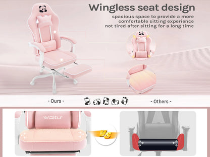 WOLTU Ergonomischer Gaming-Stuhl, Bürostuhl mit hoher Rückenlehne, Drehsessel mit Fußstütze und höhenverstellbarem Computerstuhl für die Lendenwirbelsäule