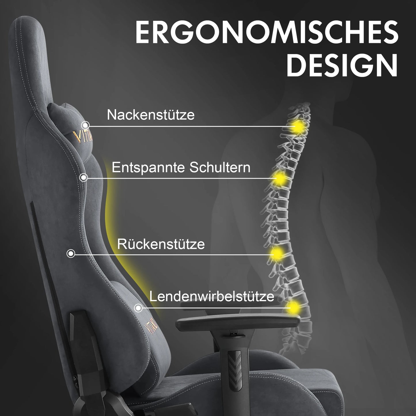 Ergonomischer roter Gaming-Stuhl für Erwachsene, Innen-PC, Computerstuhl, Rennbürostuhl, höhenverstellbarer Drehstuhl aus Wildleder