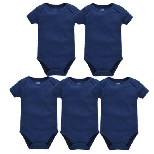 2025 Sommer Unisex Baby Body 0-24 Monate Kurzarm 100 % Baumwolle Weiß Schwarz Grau Design Säuglingskleidung.