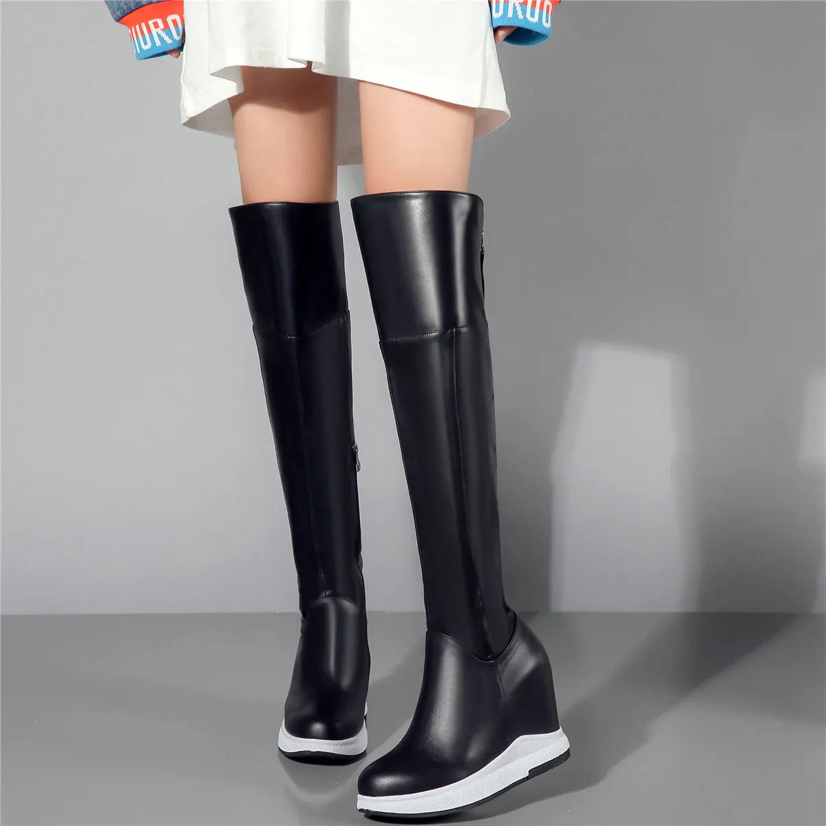 Winter Pumps Size 46 Shoes Women Big Size 45 Genuine Leather Wedges High Heel Over The Knee Snow Boots Size 44 Chunky Sneakers.