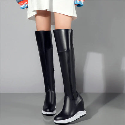 Winter Pumps Size 46 Shoes Women Big Size 45 Genuine Leather Wedges High Heel Over The Knee Snow Boots Size 44 Chunky Sneakers.