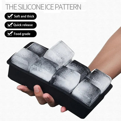 4/6/8/15/160 Grid Big Ice Tray Mold Giant Jumbo Large Food Grade Silicone Ice Cube Square Tray Mold DIY Ice Maker Ice Cube Tray.