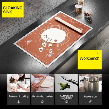 ASRAS New kitchen Sink Double Cover hidden Single Large Size 304 Stainless Steel 4mm Thickness Handmade Brushed kitchen Sink