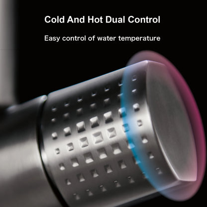 AITANA Luxury Brass Gun Grey Pull out 2-Function Kitchen Faucet Single Handle Cold and Hot Water Pure Water Design Sink Tap