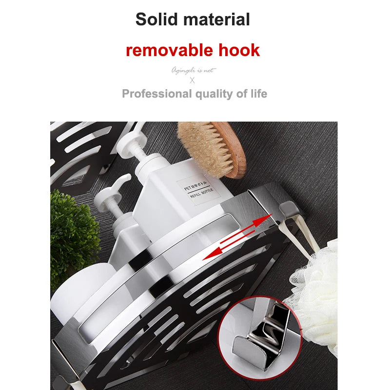 1/2/3 Schichten Eckduschregal Badezimmer Shampoo Duschregal Halter 304 Edelstahl Schlagfrei Küchenstativ Eckständer