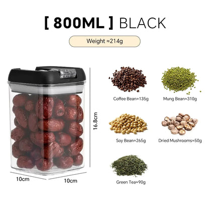 FAIS DU Food Storage Jar With Lid Kitchen Container Kitchen Organizer Stackable Dustproof Moisture Resistant Kitchen Accessories.