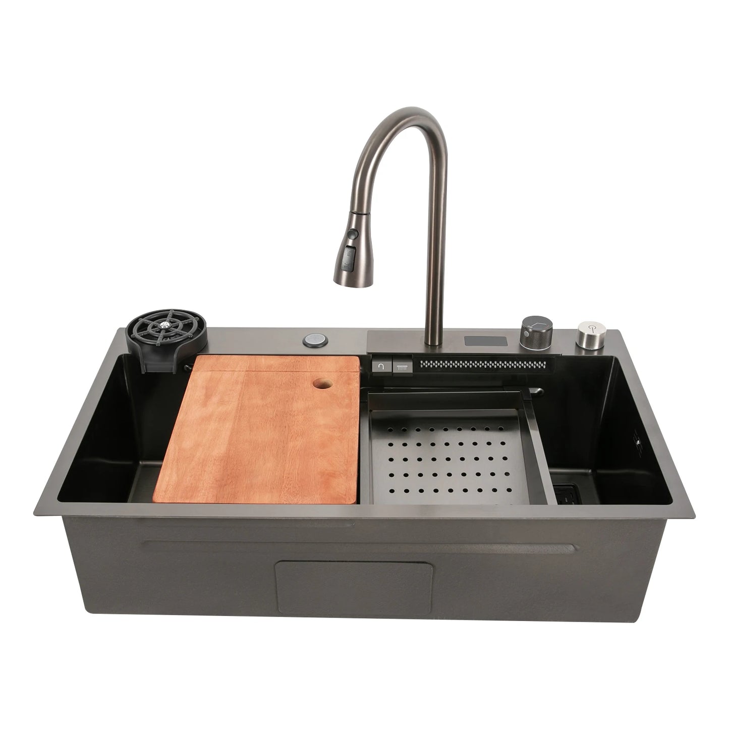 80 * 46 * 20 cm Edelstahlspüle 201 Nano-Galvanikprozess Dreifach 60 cm Rohrlänge 13 kg Bruttogewicht-Küchenspüle-Set